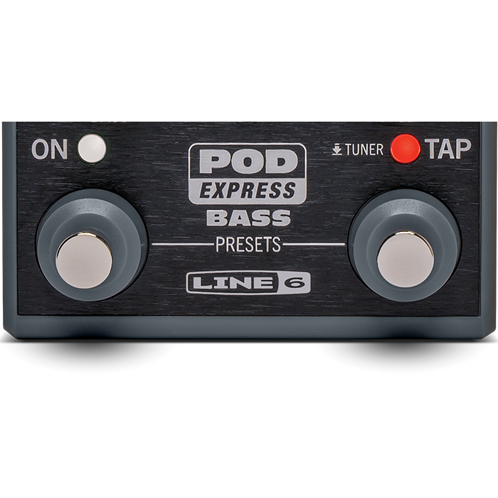 Close up of POD Express Guitar foot switches