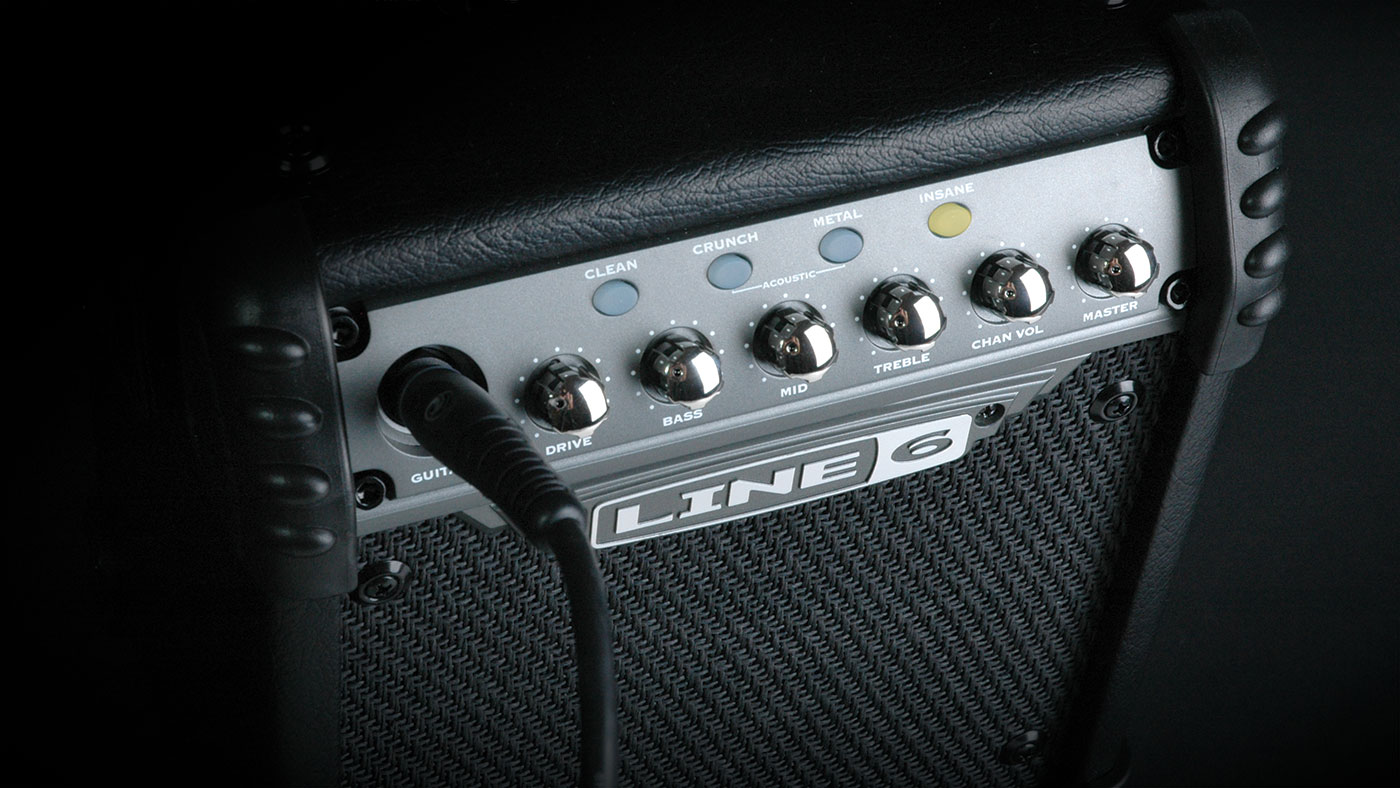 Line 6 Micro Spider guitar amp with amp and effects modeling for practicing and jamming
